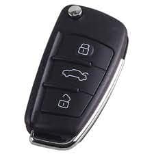3 Button Flip Remote Key Case Cover Fob For Audi A3 A4 A6 A8 TT Q7 S6 Quattro