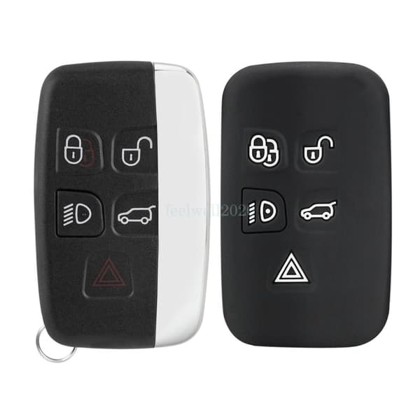 5 Buttons Remote Key Fob Case + Silicone Key Cover for Jaguar F-Type XE XF XJ XK