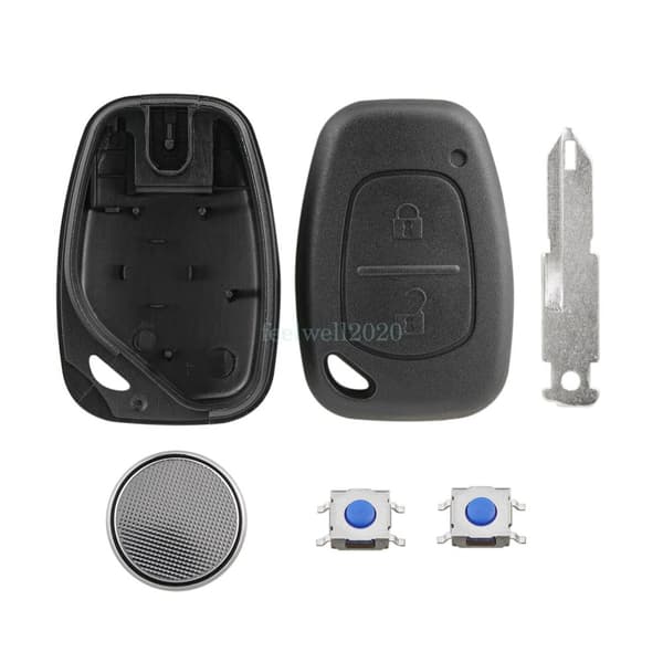 2 Button Remote Key Fob Case For Renault Trafic Master Kangoo + Battery switches
