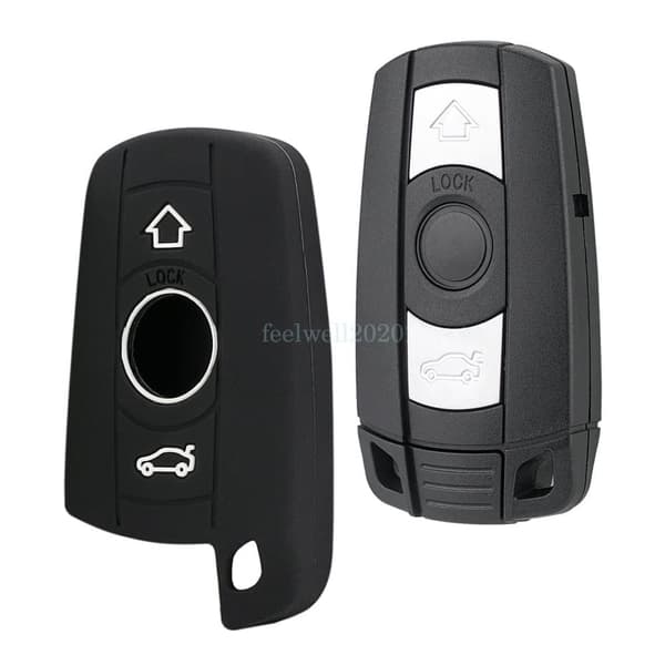 For BMW E90 E91 E92 E81 E82 E70 E71 E60 Remote Key Fob Shell + Silicone Cover