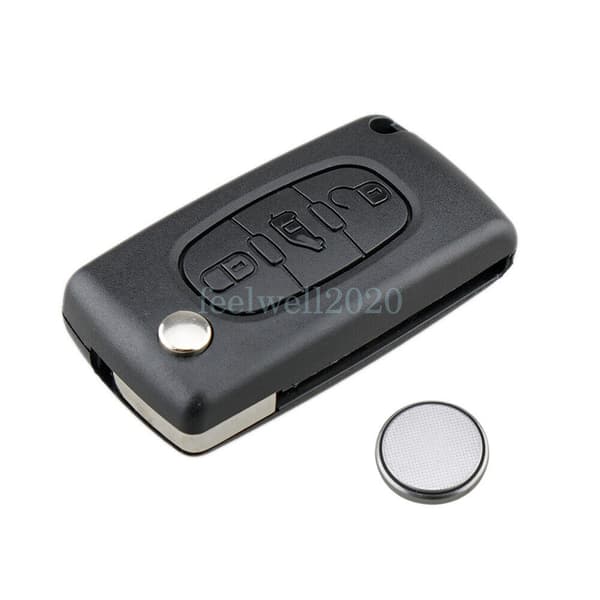 For Peugeot Partner Citroen Berlingo Dispatch Flip Remote Key Case Battery VA2