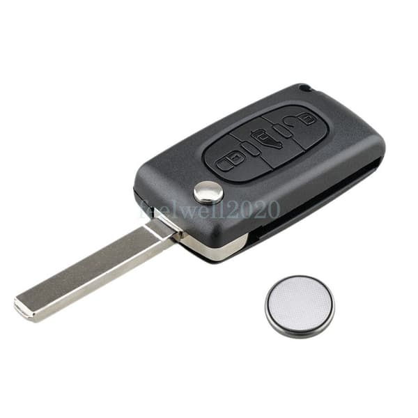 For Peugeot Partner Citroen Berlingo Dispatch Flip Remote Key Case Battery VA2