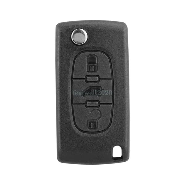 For Citroen Berlingo Dispatch 3 Button Car Key Fob Case VA2 Blade CE0536 Battery