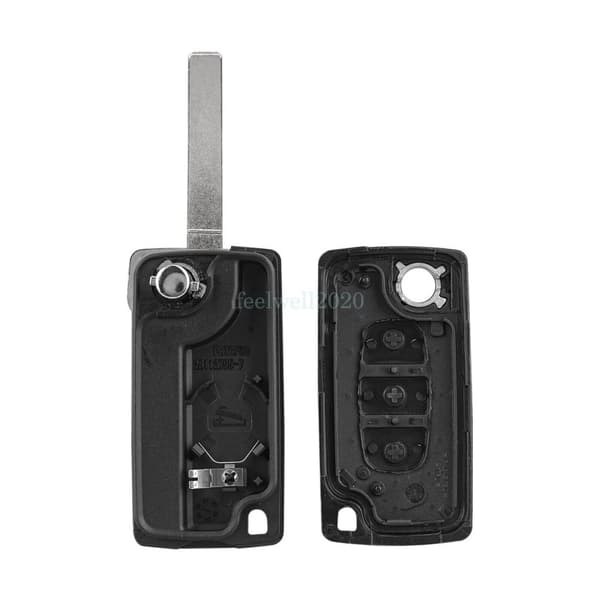 For Citroen Berlingo Dispatch 3 Button Car Key Fob Case VA2 Blade CE0536 Battery