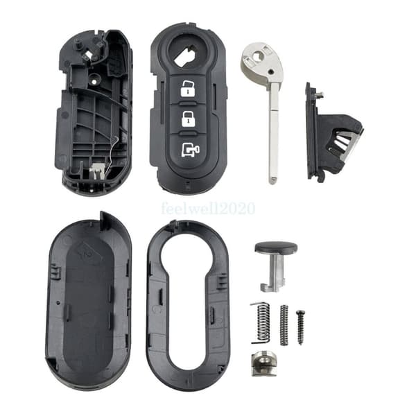 3 Button Remote Flip Key Fob Case For Fiat Ducato Doblo 500 L Punto Bravo Panda