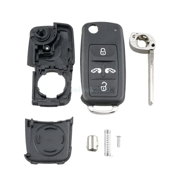 For VW Volkswagen Transporter Sharan 7N T5 T6 5 Button Flip Remote Key Case Fob