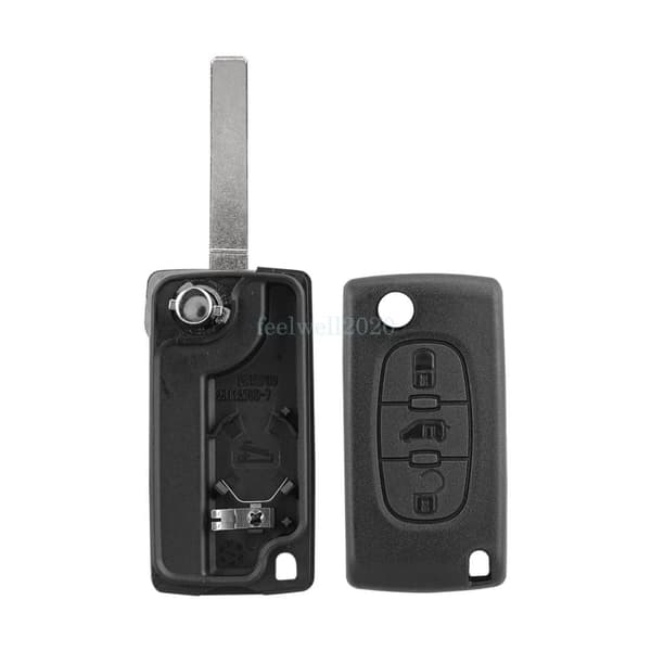 3 Button Remote Flip Key Fob Case Shell VA2 For Citroen Berlingo Peugeot Partner