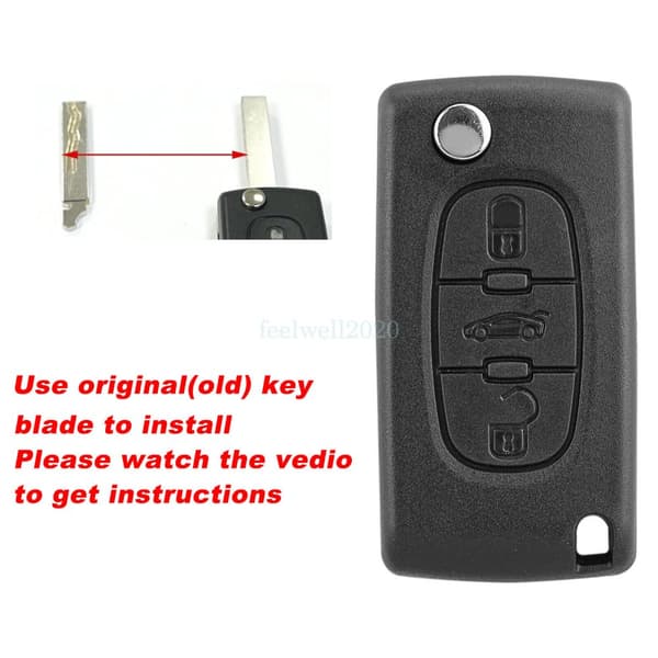 3Button Key Fob Case HU83 For Peugeot Partner Citroen Berlingo Dispatch Tool Set