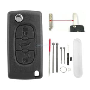 3Button Key Fob Case HU83 For Peugeot Partner Citroen Berlingo Dispatch Tool Set