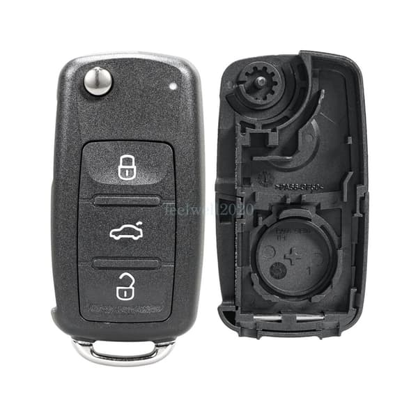 3 Button Remote Flip Key Fob Case Shell For VW Volkswagen Up! Beetle 2011 - 2016