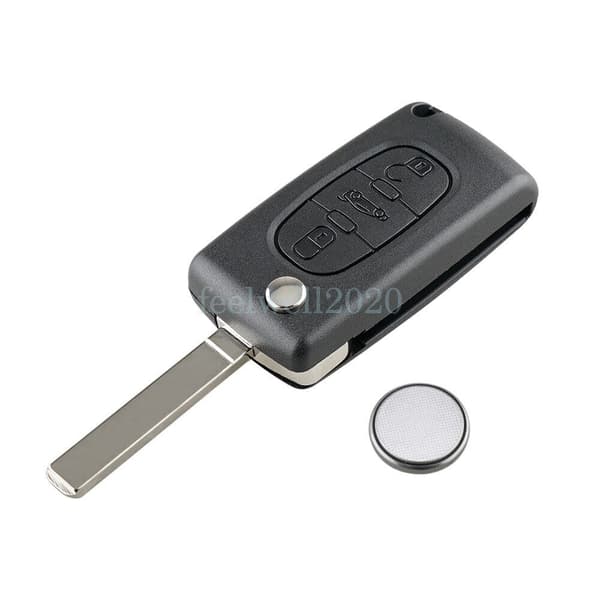 Flip Remote Key Fob Case Battery For PEUGEOT 207 307 308 407 CE0523 Repair Kit