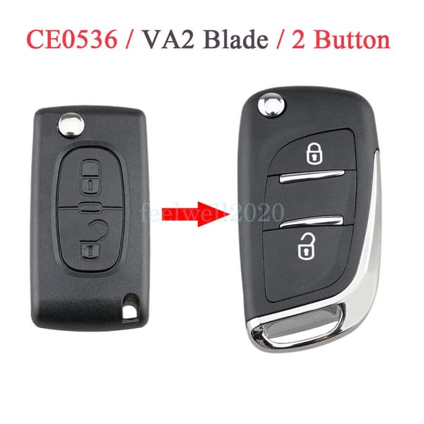 2 Button Key Fob Case Upgraded For Citroen Berlingo C2 C3 Peugeot 207 308 CE0536