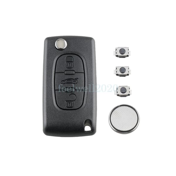For Peugeot 207 307 308 407 508 3 Button CE0523 Key Fob Case HU83 Blade Battery