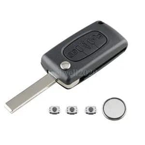For Peugeot 207 307 308 407 508 3 Button CE0523 Key Fob Case HU83 Blade Battery