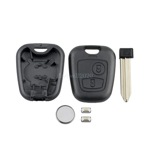 For Citroen Xsara Picasso Berlingo 2 Button Remote Key Fob Case + Switch Battery