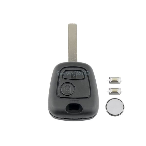 For Peugeot 107 207 307 2 Button Remote Key Fob Case VA2 Blade & Switch Battery