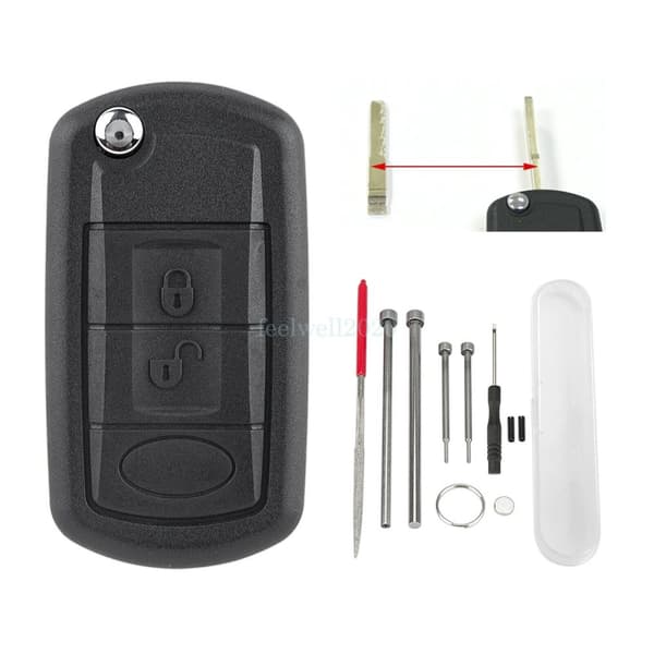 For Land Rover Discovery Range Rover Sport 3 Button Flip Key Fob Case Tool Set