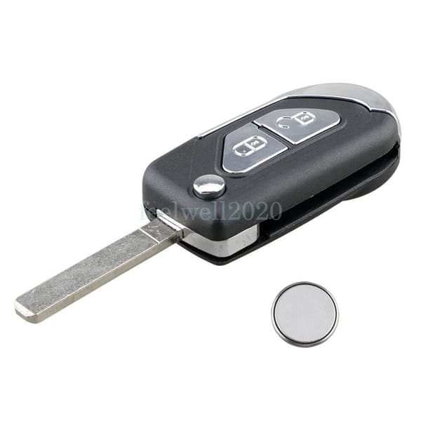 For Citroen DS3 2 Button Flip Remote Key Fob Shell VA2 Blade & CR1620 Battery