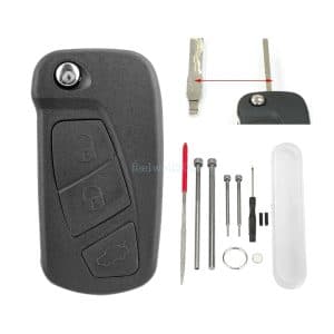 3 Button Remote Flip Key Fob Case for Ford KA MK2 2008-2016 + Pin Removal Tools