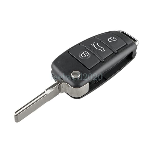 3 Button Remote Flip Key Case Fob Shell For Audi A3 A4 A6 A8 TT Q7 S6 Quattro