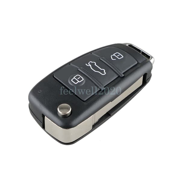 3 Button Remote Flip Key Case Fob Shell For Audi A3 A4 A6 A8 TT Q7 S6 Quattro