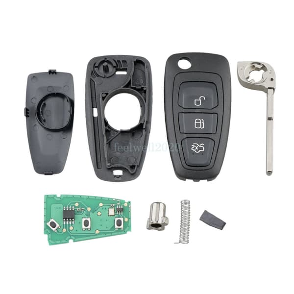 3 Button Flip Remote Key Fob for Ford Transit Connect Custom Focus Galaxy Mondeo