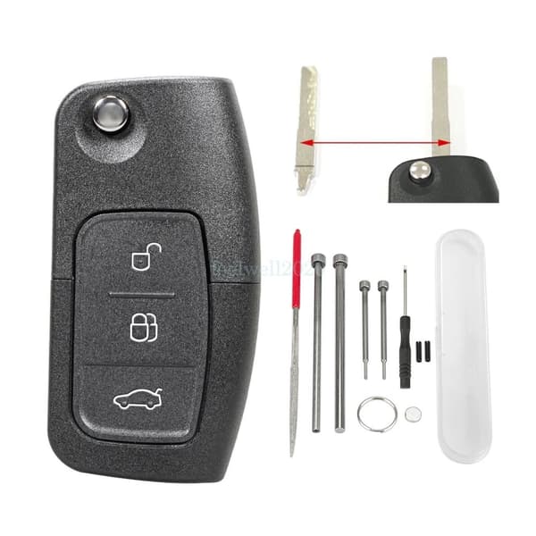 3 Button Flip Key Fob Case For Ford Focus Fiesta Mondeo Kuga C-Max B-Max Kuga