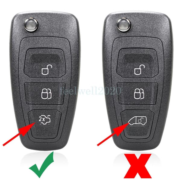 3 Button Flip Key Case Fob Set Tool For Ford Focus Transit Connect Custom Mondeo