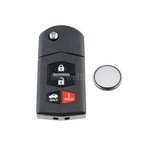 Replacement 4 Button Flip Key Fob Case Shell Repair Kit For Mazda 3 5 6 MX-5 RX8