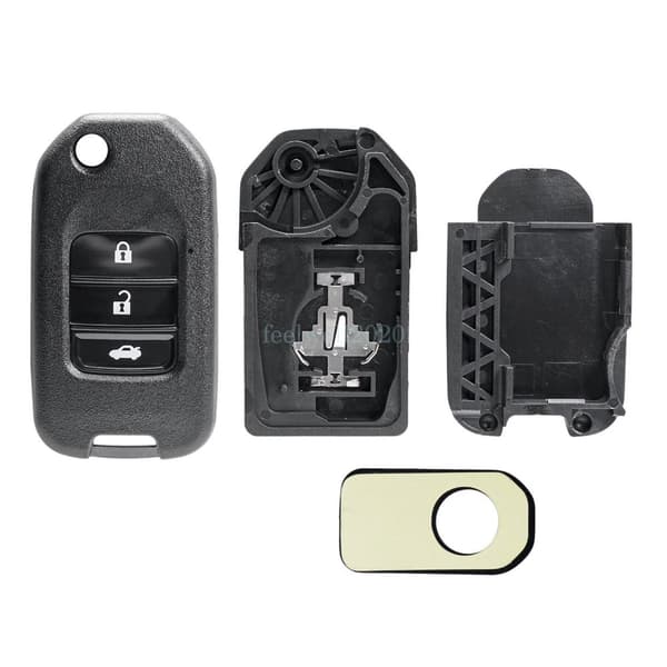 For Honda Civic City Accord Jazz HRV CRV 3 Button Flip Key Fob Case Replacement