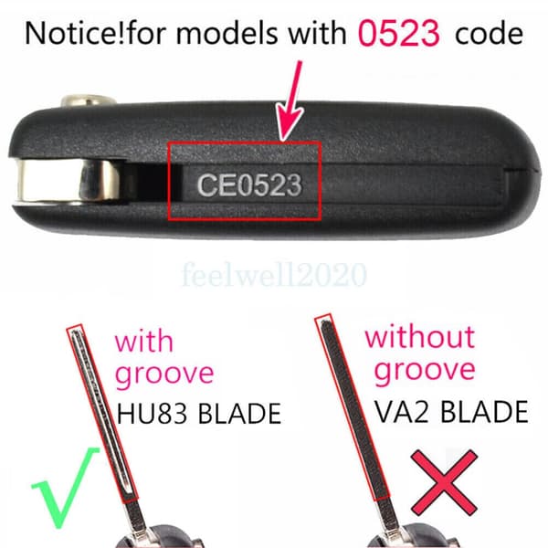 3 Button Upgrade Flip Key Fob Case Shell CE0523 For Citroen C2 C3 C4 C8 Dispatch