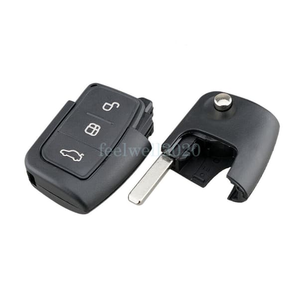 Flip Key Fob Case Blade Replacement 3 Button For Ford Focus Fiesta Mondeo Kuga