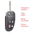 Pikkukuva 2 / 7: For Jaguar X S Type XJ XJR 2004 2005 2006 2007 2008 Flip Remote Key Fob 433MHz
