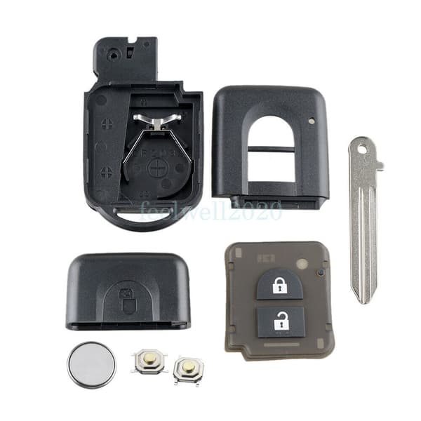 Car Key Fob Case Battery For Nissan Micra Navara X-Trail Qashqai Pathfinder Duke