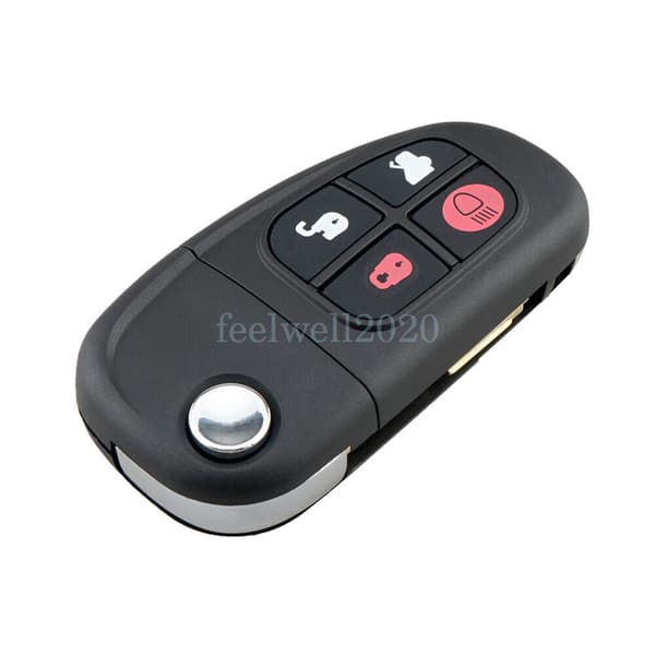 433MHz 4 Button Flip Remote Key FOB For Jaguar X-Type S-Type XJ XJR 2002 - 2008