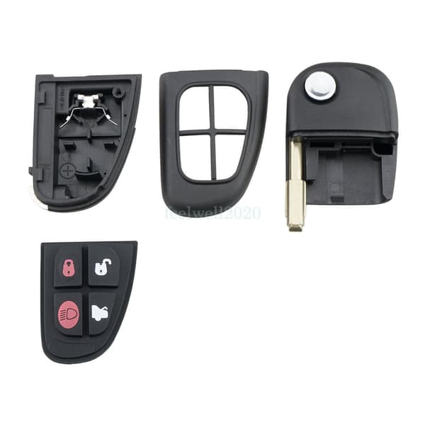 4 Button Remote Key Fob Case Repair For Jaguar X TYPE S TYPE XJR XJ 2002-2009