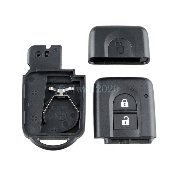 2Button Flip Key Fob Case Battery For Nissan Pathfinder 2010-2015 Note 2006-2010