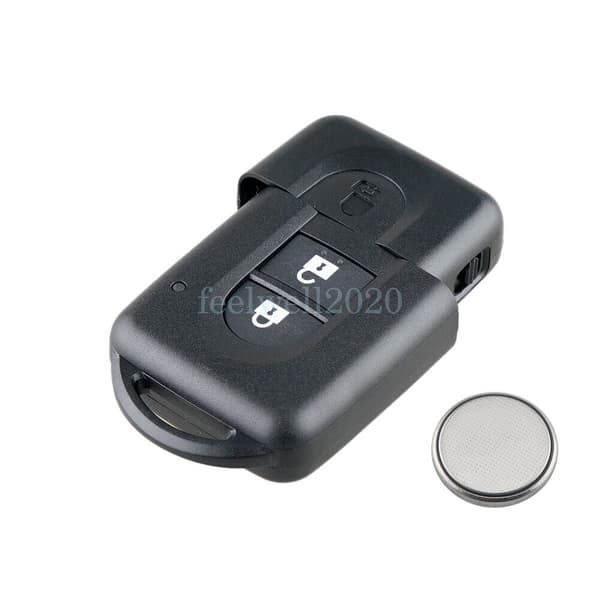2Button Flip Key Fob Case Battery For Nissan Pathfinder 2010-2015 Note 2006-2010