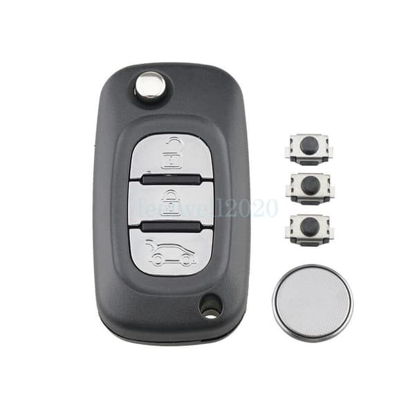 3 Button Car Key Fob Case + Battery For Renault Clio Modus Twingo Megane Kangoo