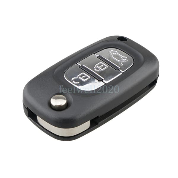 3 Button Car Key Fob Case + Battery For Renault Clio Modus Twingo Megane Kangoo