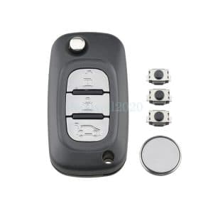 3 Button Car Key Fob Case + Battery For Renault Clio Modus Twingo Megane Kangoo