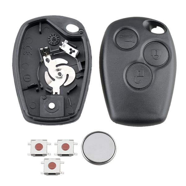 Key Fob Case 3 Button For For Renault Clio Modus Twingo Vivaro Movano + Battery
