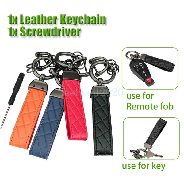 Fashion Wrist Strap Belt Keyring Leather Car Key Fob Keys Chain Hook Loop Craft