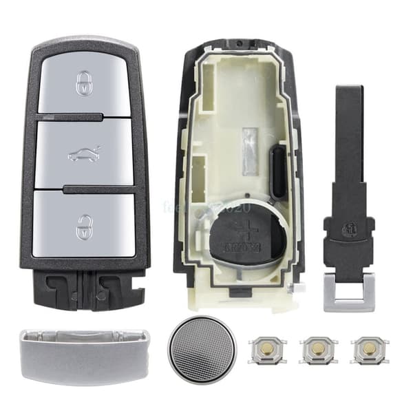 3 Button Key Case Blade Battery For VW Passat CC B6 B7 3C Remote Fob 2005 - 2015