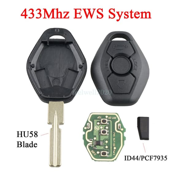 For BMW E46 E39 E38 X3 X5 Z3 M3 M5 3 Button Remote Key Fob PCF7935 Chip 433MHz