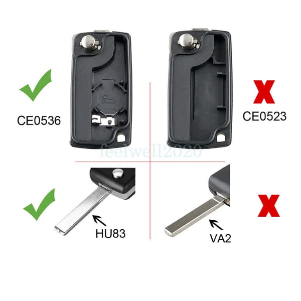 For Citroen Berlingo Dispatch Peugeot Expert Partner 3 Button Car Key Fob Case