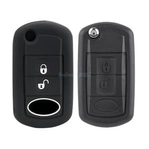 Flip Key Fob Shell + Silicone Cover For Land Rover LR3 2005 2006 2007 2008 2009