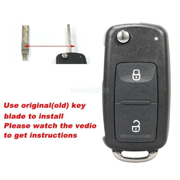 2 Button Flip Key Fob Case For VW Transporter T5 T6 Amarok Polo Golf Tool Set