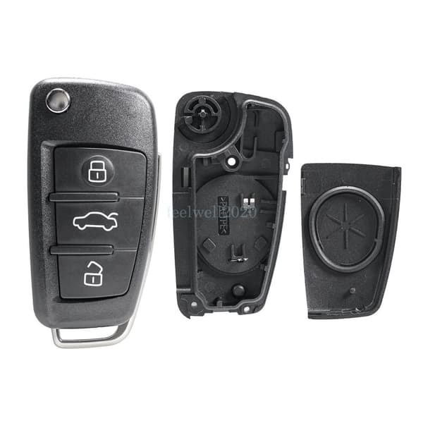 3Button Remote Flip Key Fob Case Shell For Audi A3 2008 2009 2010 2011 2012 2013