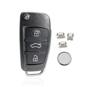 3Button Remote Flip Key Fob Case Shell For Audi A3 2008 2009 2010 2011 2012 2013